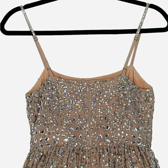 Revolve X by NBD Katy Nude Sequined Chiffon Mini Dress | XS - Picture 4 of 10